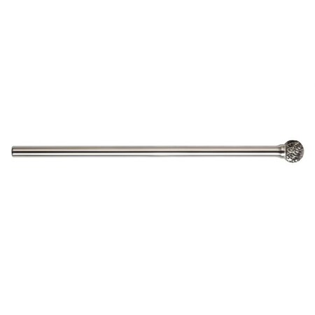 Magnum Carbide Burr, Extra Long Shank, Series 7000DX, 38 Head Dia, 516 Length of Cut, Ball Shape SD 7DX124DC